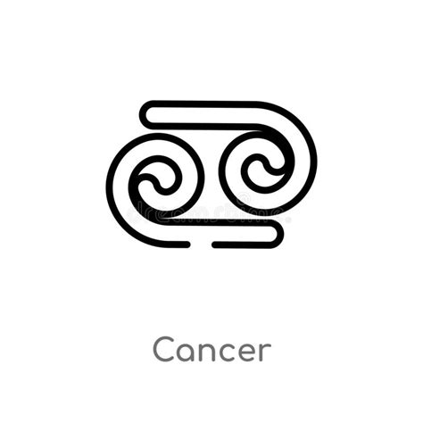 Outline Cancer Vector Icon Isolated Black Simple Line Element Illustration From Zodiac Concept