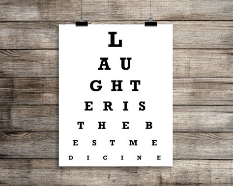 Inspirational Eye Chart Print Laughter Is The Best