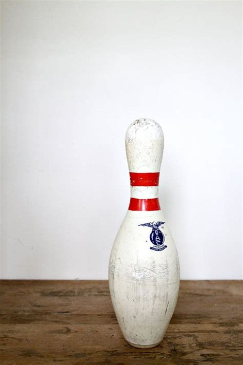 Vintage Bowling Pin Red White And Blue Home Decor Etsy Blue