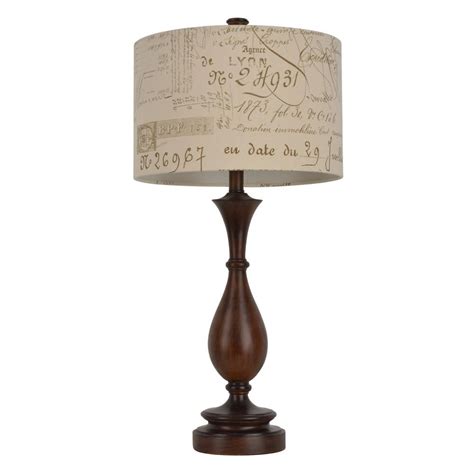 Decor Therapy Script 2925 In Brown Table Lamp With Linen Shade Tl7927