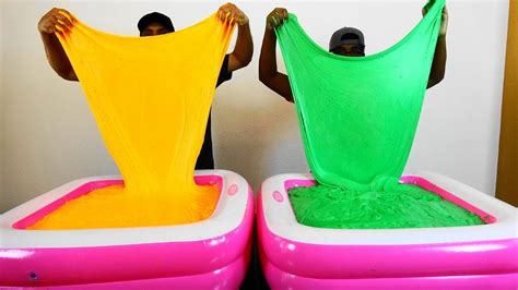 Epic Super Duper Fluffy Two Pool Full Of Diy Slime Challenge Youtube