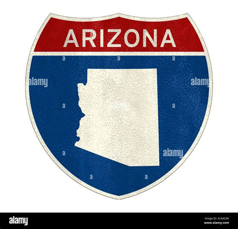 Arizona Interstate Road Sign Map Stock Photo Alamy