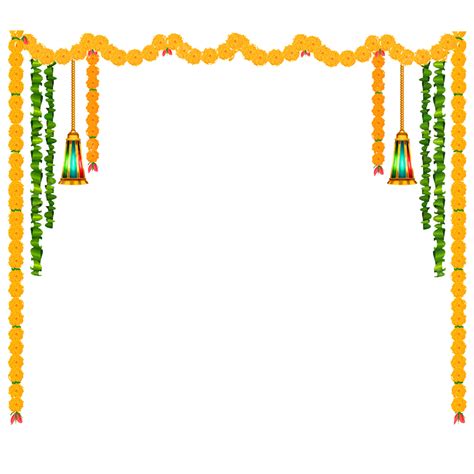 Marigold Toran Decorative Garland Indian Festivals Diwali Vector Design