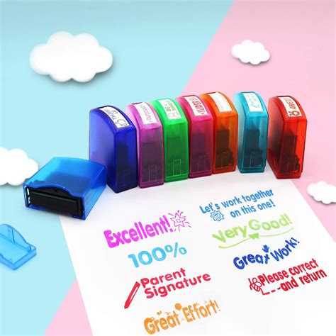 8pcs Teacher Stamp Set Colorful Self Inking Sale Teachersgram