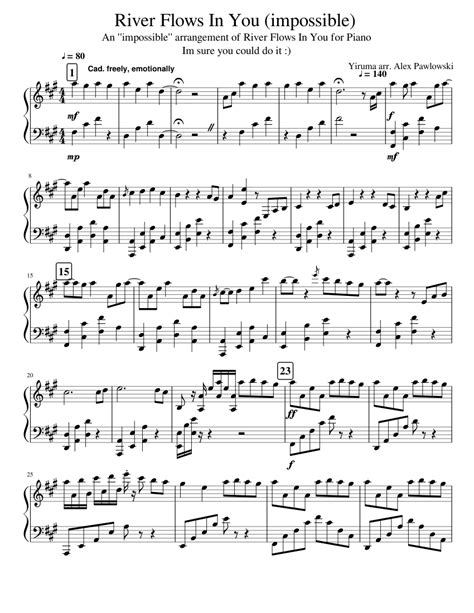 River flows in you by yiruma piano sheet music sheetdownload. River Flows In You (impossible) sheet music for Piano download free in PDF or MIDI