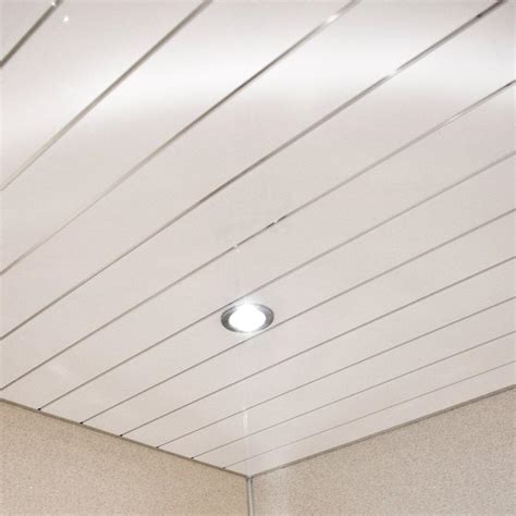White And Silver 2 Strip 8mm Thick Ceiling Panels Wet Walls And Ceilings