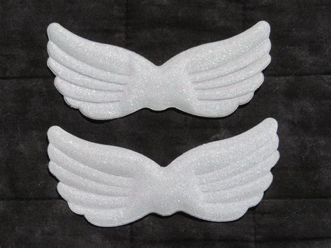 Angel Wings375 Inch Embossed White Lame2 Pkgdaricedollscrafts