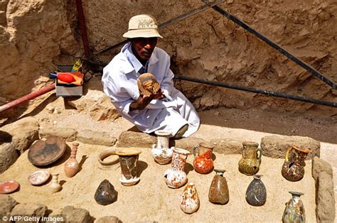 eight mummies and artefacts are unearthed in tomb in egypt daily mail online