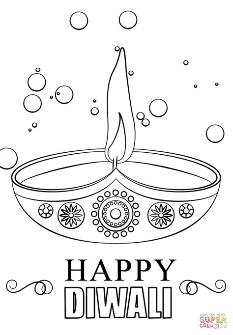 Diwali Candle coloring page | Free Printable Coloring Pages