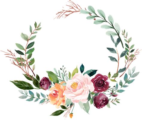 Kclee Co Floral Wreath Watercolor Floral Wreaths Illustration