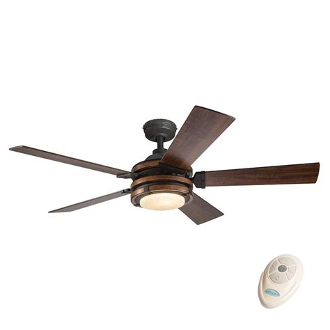 Kichler ceiling fans with lights are a wonderful option to bring airflow and designer style into your home. Kichler Barrington 52-in Indoor Downrod Ceiling Fan with ...