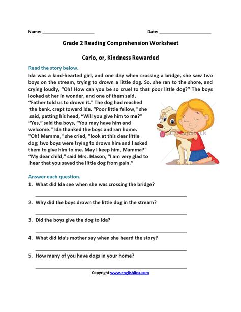 Third Grade Reading Comprension Worksheet
