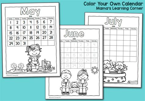 Slashcasual Printable Kids Calendar