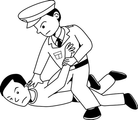 Policeman Arresting A Thief Coloring Page Coloring Pages Human The