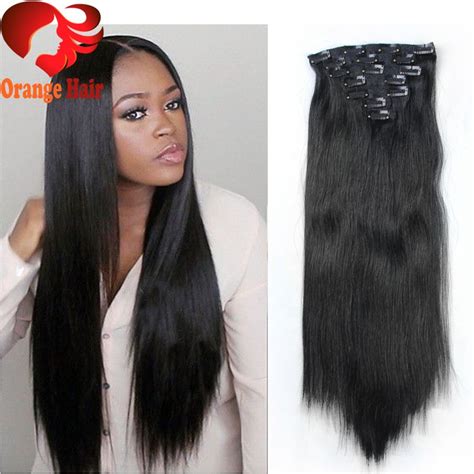 Remember, if you want to rock the hair extension, you ought to make sure it there are hundreds of ombre weaves that work on black women and i must say they are effective. Cheap Silky Straight Remy Human Hair Clip in Extensions ...