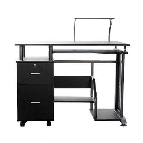 Onespace Rothmin Black Computer Desk With Storage Cabinet 50 100505