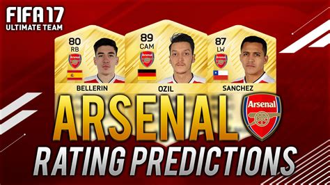 Fifa 17 Arsenal Player Rating Predictions Ft Ozil Sanchez Xhaka
