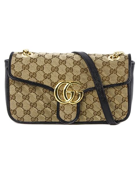 Gucci Gg Marmont Shoulder Bag In Beigenero Modesens