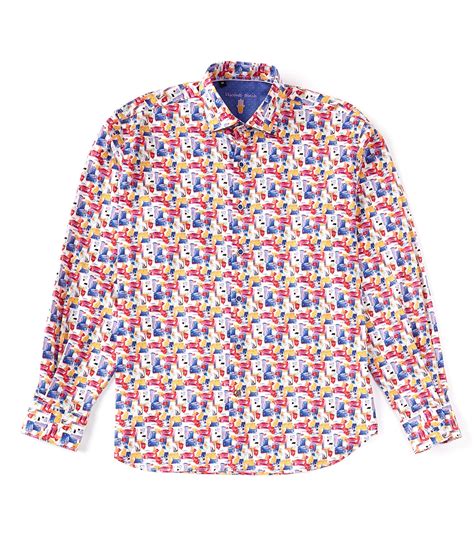 Visconti Big And Tall Multi Color Print Long Sleeve Woven Shirt Dillards