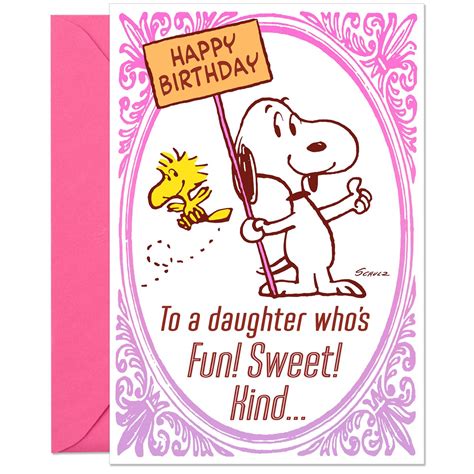 Daughter birthday cards from mom and dad. Peanuts® Snoopy and Woodstock Sweet Daughter Funny ...