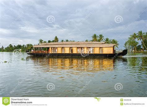 Traditional Indian Houseboat In Kerala India Editorial Photo