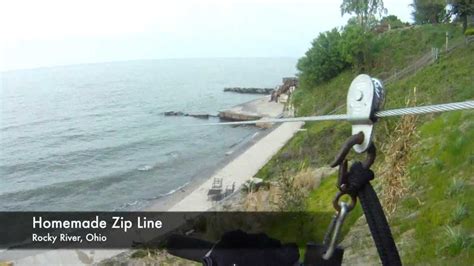 Homemade Zip Line Into Lake Erie Youtube