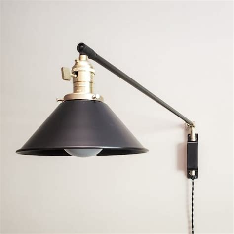 Swinging Adjustable Wall Light Industrial Sconce Black And Etsy