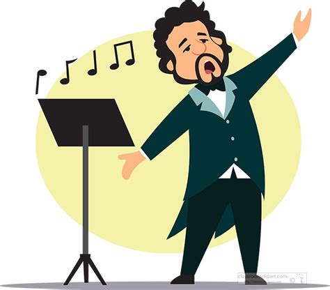 Music Clipart Performing Male Opera Singer Clipart Classroom Clipart