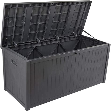 Superjoe Gallon Outdoor Deck Storage Box Patio Resin Storage Bin