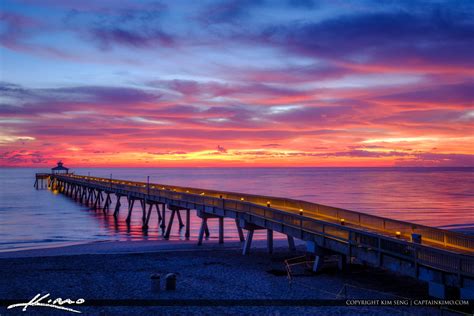 Deerfield Beach International Fishing Pier Amazing Sunrise Royal