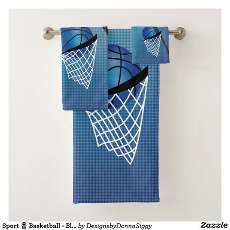 Sport Basketball Blue DIY Text Bath Towel Set Zazzle Diy