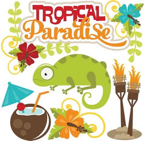 Tropical Paradise SVG scrapbook cuts lizard svg file tropcial svg files beach svg files svg cut ...