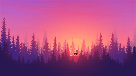 Minimalist Sunset Sun Forest Scenery 4k 8275 Wallpaper Pc Desktop