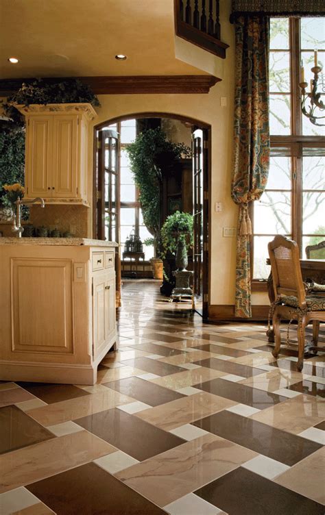 Love The Long Drapes And Floor Porcelain Tile Floor Patterns Kitchen
