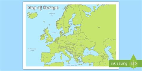 Europe Map For Children Printable Resources Teacher Made