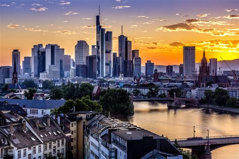 Time Captures Frankfurt Skyline Time Captures