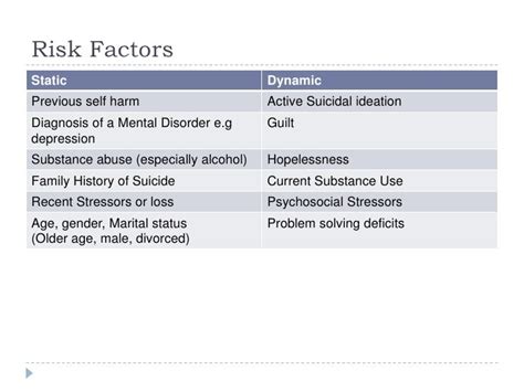 Static And Dynamic Risk Factors In Mental Health The Gray Tower