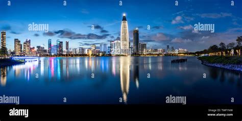 Shenzhen Houhai Talent Park Bustling Night View Stock Photo Alamy