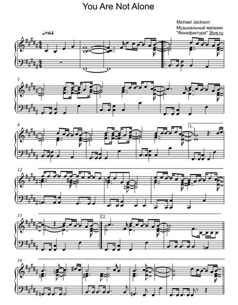 Michael Jackson You Are Not Alone Sheet Music For Piano Pdf Piano