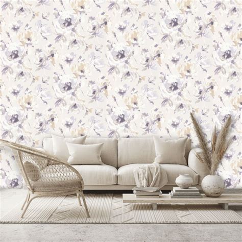 Floral Print Wallpaper Biege By Casadeco 26821124