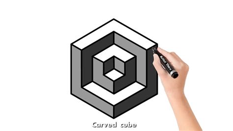 How To Draw An Impossible Cube Step By Step Youtube