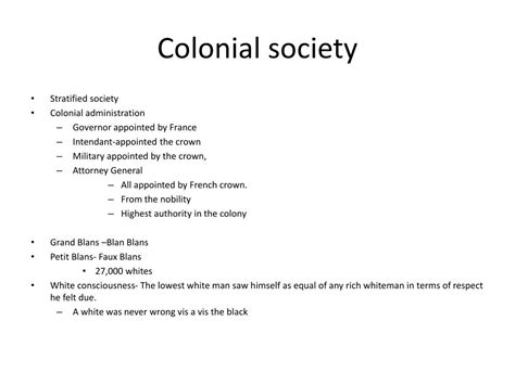 Ppt Colonial Society Powerpoint Presentation Free Download Id4664844
