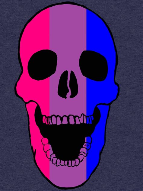 Bi Pride Flag Skull T Shirt By Loganshmogan Redbubble