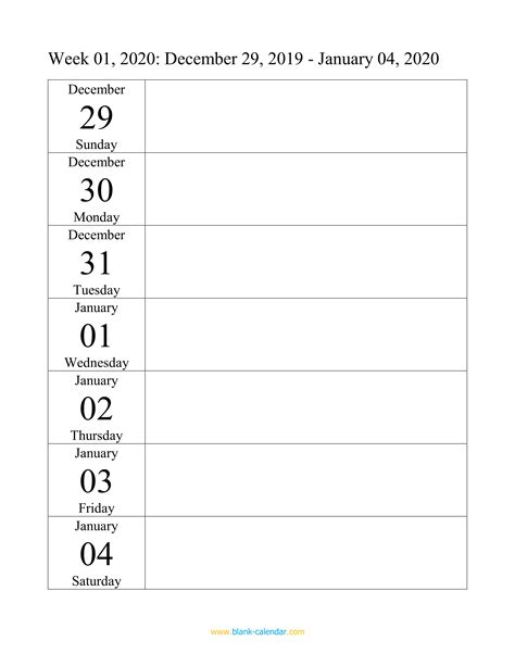 Printable Calendar Planner Template Weekly Calendars 2020 For Word 12
