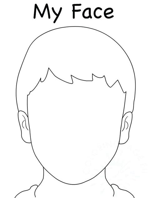 Face Blank Template Printable Outline Person Mask Clipart Drawing Kids