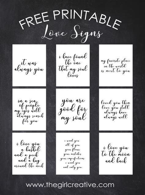 9 Free Printable Love Signs Crafting Chicks Community