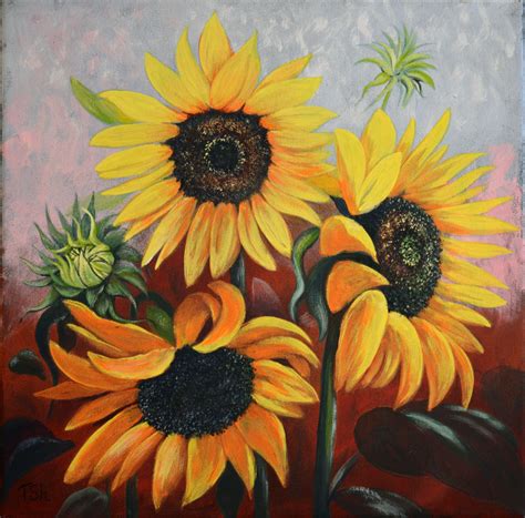 Original Acrylic Painting Sunflowers Etsy Canada Sunflower Painting