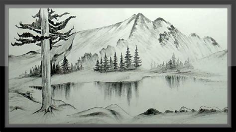Easy Pencil Drawing Mountain Landscape Scenery Step By Step Youtube