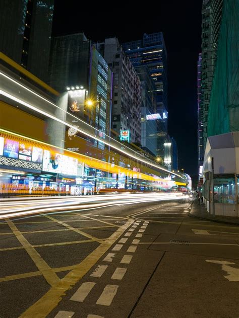 A Long Exposure Shot Of The Middle Road Intersection With Nathan Road
