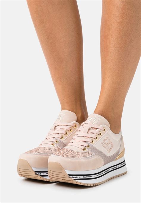 laura biagiotti trainers rose gold coloured uk